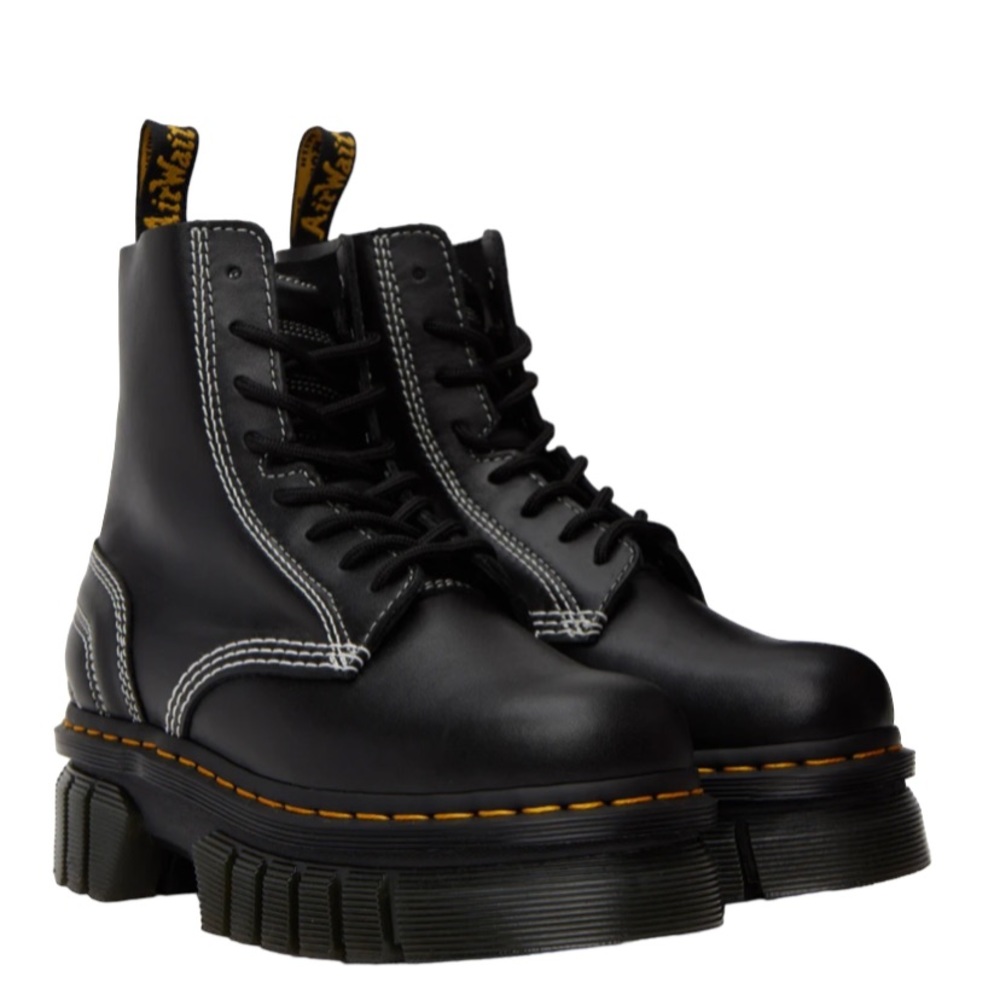 Dr.Martens Audrick White Stitch leather Platform boots